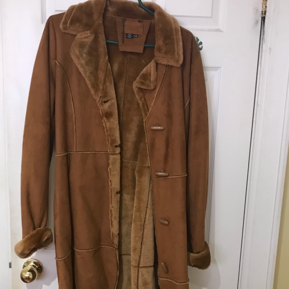 Belabel plush lined brown coat